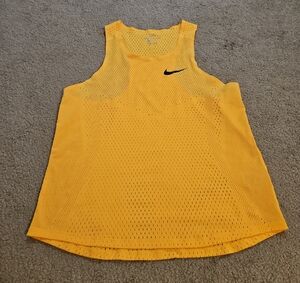 Nike Men's Bright Yellow Mesh Tank Top
